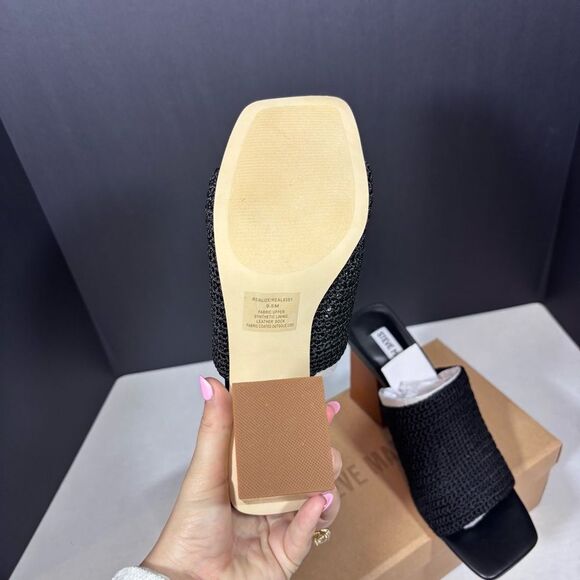 Steve Madden Realize Crochet Knit Heels in Black NEW in Box Size 9.5 - Picture 13 of 14